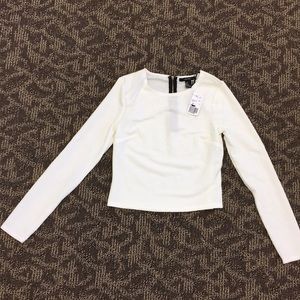 Forever 21 Dressy off white ribbed top Medium